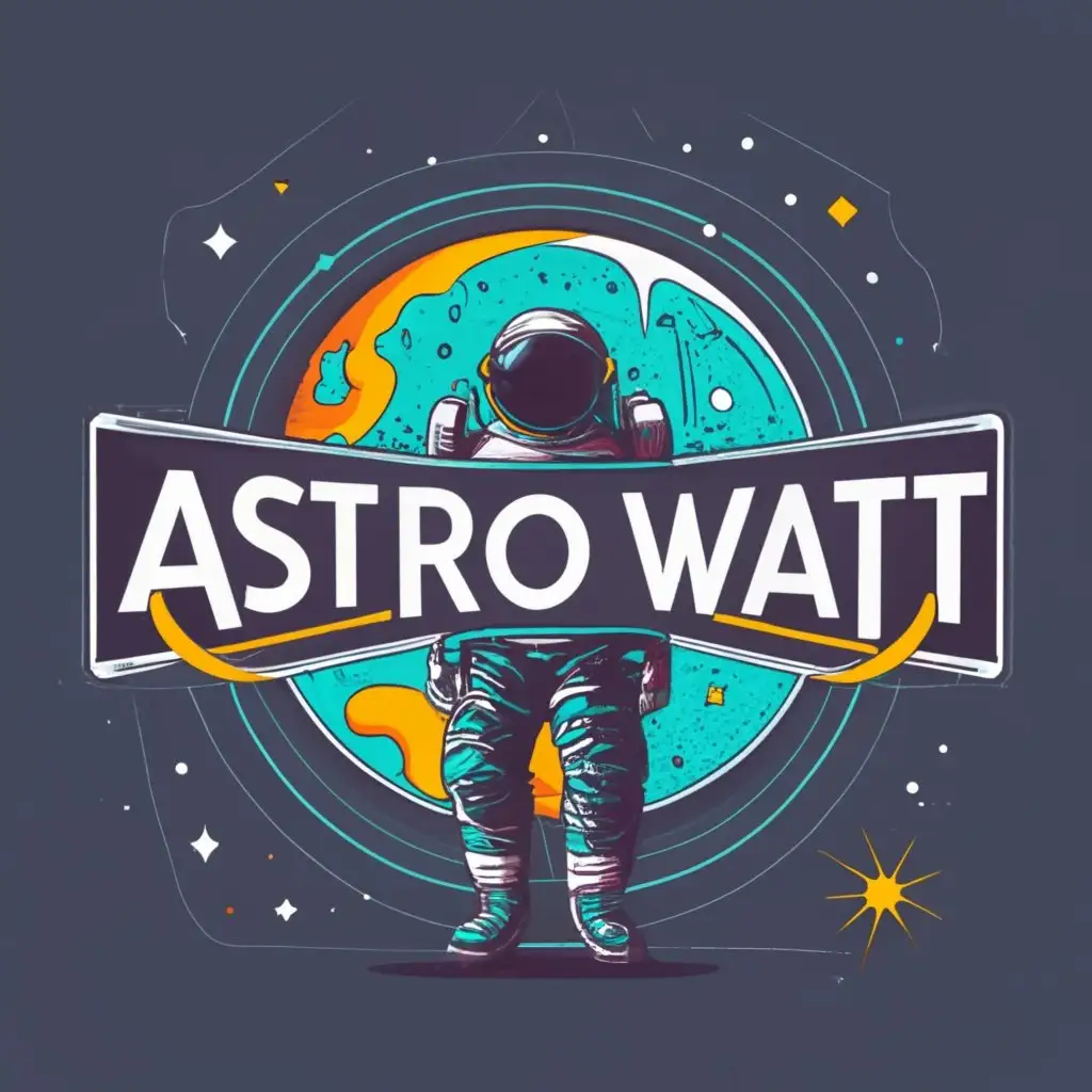 Logo Galleria - Innovative Astro Watt SolarPowered Space Exploration Logo Design