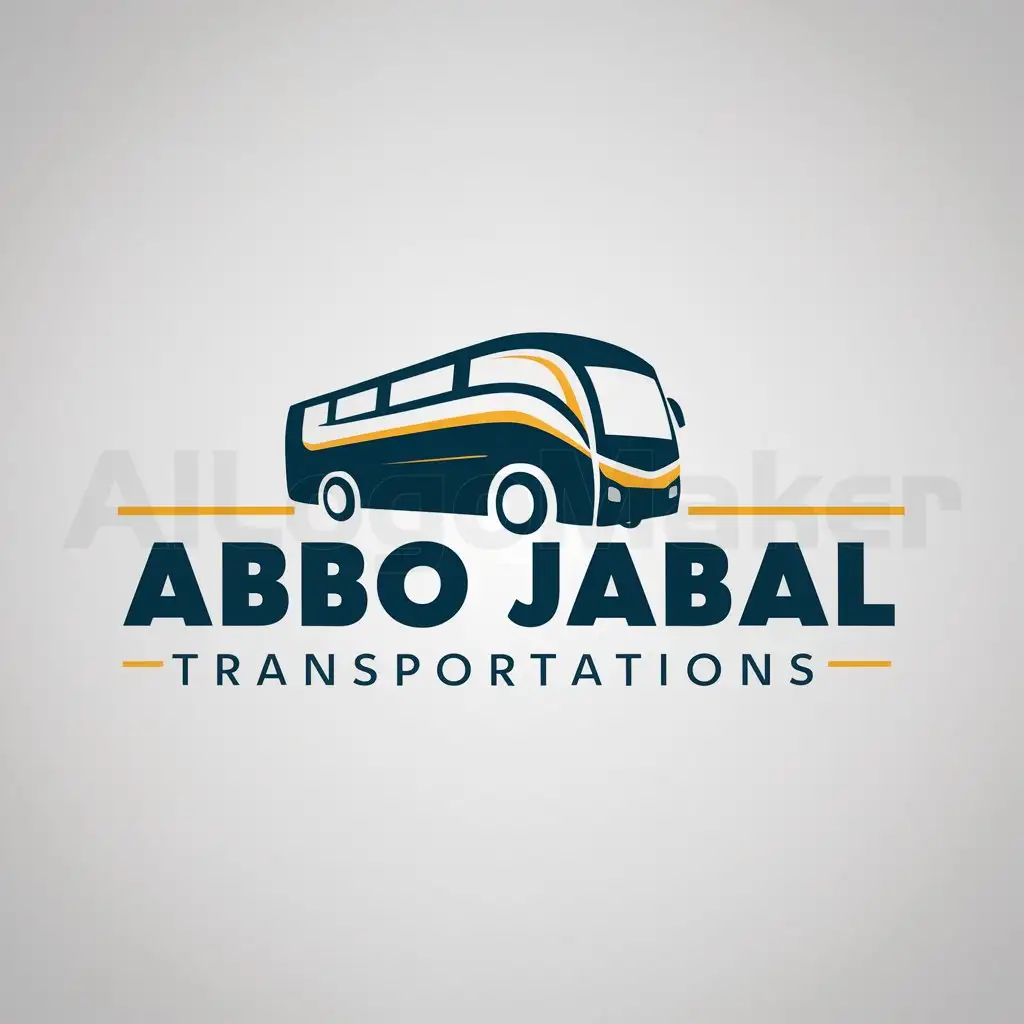 Logo Galleria -LOGO Design for Abo Jabal Transportations Modern Bus Emblem on Clear Background